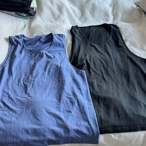 Outdoor Voices Blue and Black Tank Tops